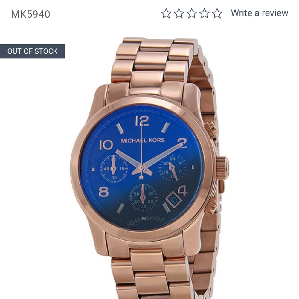 Michael Kors Runway Iridescent Dial Rose Gold Watch Mk 5940
